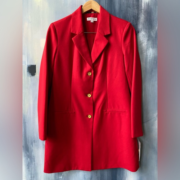 NWT NANETTE LEPORE Long Red Riding Hood Blazer Size 4 - Picture 2 of 9